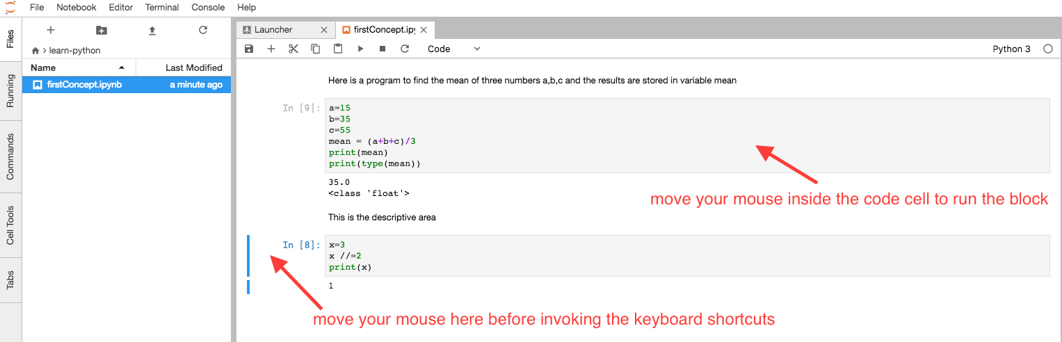 jupyter notebook shortcuts for windows